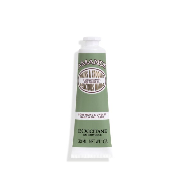 L'OCCITANE Almond Delicious Hand & Nail Cream: Soften hands & Cuticles with Irresistible Almond Scent, Moisturizing, Infused With Almond Oil, 24-hour hydration*, 1 Oz