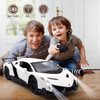 QUN FENG Remote Control RC CAR Racing Cars Compatible with Lamborghini Veneno Officially Licensed 1:24 Toy RC Cars Model Vehicle for Boys 6,7,8 Years Old,White