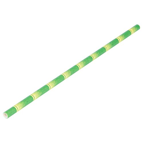 Restaurantware 7.8 Inch Paper Straws For Drinking 100 Sturdy Eco-Friendly Paper Straws - Premium Bamboo Stalk Design Green Paper DurablePaper Straws Vibrant Colors For Cold Drinks