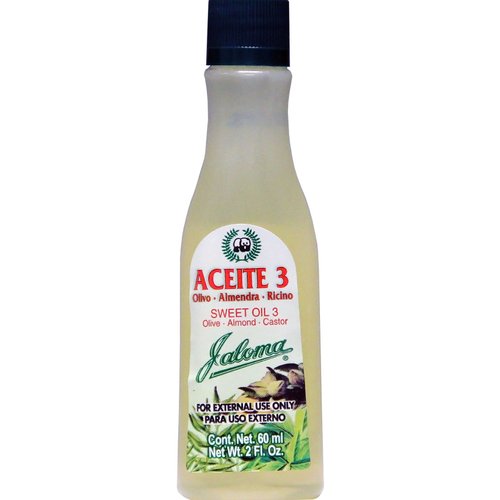 Jaloma Hair Styling Oil 3 - 2 Fl Oz (6E+1 milliliters) - Hair Treatment and Skin Moisturizer with Olive Oil, Almond Oil, and Castor Oil - Hair Styling Agent