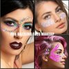 Loikmiup Body Glitter Face Glitter Gel with Face Heart Star Stickers, 6 Colors Festival Makeup Glitter Hair Glitter Gel with Self Adhesive Heart Star Gems 15 Colors Rhinestones Gmes for Hair Face Body
