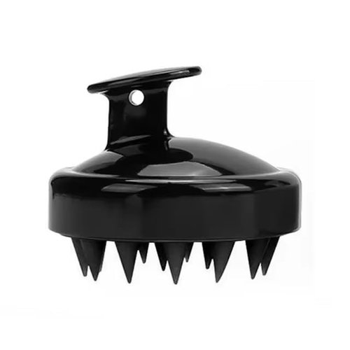 Shampoo Brush Silicone Bristles Shower Scrub Brush for Scalp Exfoliation Premium Silicone Hair Scrubber for Curly/Wavy Hair Scalp Exfoliator Brush with Easy-Grip Handle Hair Essentials (Black)