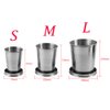 Stainless Steel Camping Mug Camping Folding Cup Portable Outdoor Travel Demountable Collapsible Cup With Keychain 75ml 150ml 250ml (L)