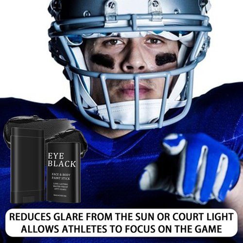Eye Black, Eye Black Stick for Sports Anti-Glare, Football Eye Black Baseball Softball Face Body Paint, Sweat-Proof Eye Black Smooth Long Lasting Full Coverage Halloween Makeup For Adults Kids (1 PC)