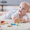 Yobkira Natural Wood & Silicone Teether Ring with Gift Package，Baby Teething Toys Best for Babies 3 Months UP，Cute Whale，100% Food-Grade Silicone (Yellow)