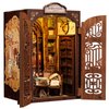 CUTEBEE DIY Book Nook Kit for Adults and Teens, DIY Wooden Miniature Tiny House Dollhouse Kit Bookshelf Booknook Bookcase Model Build Gift Kit Decor Alley with LED Light