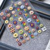 New Sunflower Nail Art Sticker Decals 5D Embossed, Summer Sun Happy Flower Rainbow Nail Art Decoration Sticker (3 Sheets)