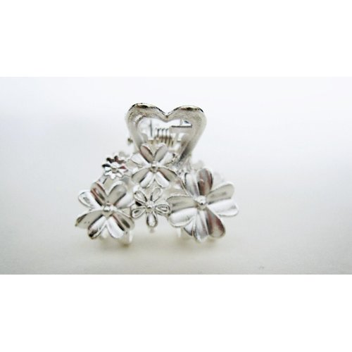 Generic Small mini light silver metal daisy flower hair claw clip