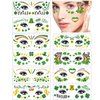 St Patricks Day Tattoos, 10 Sheets of St Patricks Day Face Stickers for Kids, Shamrock Temporary Tattoos Adult, St Patricks Day Decorations Accessories, Irish Stickers Green Face Tattoo Kit