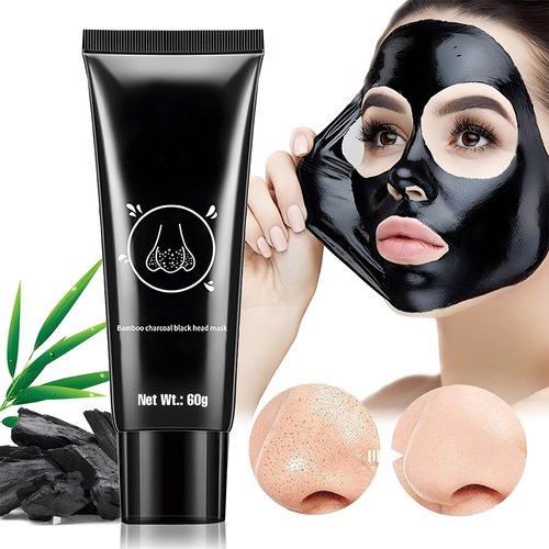 Black Head Remover Mask for face, Black Activated Charcoal Face Mask Skincare peel off, Peel off Face Mask for Blackheads and Pores Remover, Blackhead Remover Strip Facial Mask for All Skin Types, 60g
