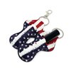 allydrew 10 Pack Chapstick Holder Keychain, Keyring for Lip Balm Lip Gloss Lipstick with 10 Pieces Metal Keyring Clasps, Patriotic Flag