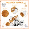 Deekin 4 Pcs Mini Simulation Fur Toy Christmas Animal Decoration Cute Furs Plush Raccoon Fox Squatting Sleeping Animals World with Static Action Figures for Home Office Desktop Decor