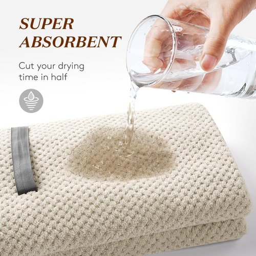 Microfiber Hair Towel Wrap for Women Super Absorbent, Quick Dry Hair with Breathable and Odorless Hair Wrap Suitable for All Hair Types Soft & Ultra Lightweight - Sturdy and Easy Hair Towel (White)