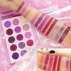 Afflano Purple Eyeshadow Palette Makeup Matte Glitter, Highly Pigmented Pink Eye Makeup Pallet, Dream Purple Pink Dark Red Violet Cute Bright Shimmer Travel Eyeshadow Pallet for Girl Women