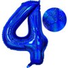 Number 4 Balloon 40 inch, Dark Blue Big Number Balloon, Giant Foil 4 Balloons Number, Helium 4th Birthday Balloons for Kids Boys Girls Birthday Party Decorations Wedding Anniversary Event Supplies