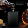 2 pcs Flask for Liquor for Men Matte Black 8 Oz Stainless Steel Leak proof with 2 pcs wine glass 2 pcs Funnel used for Gift,Camping, Outdoor Activitie,Groomsman Bridesmaid Wedding Party
