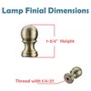 Aspen Creative Antique Brass 24056-07-2, Finial for Lamp Shade Finish, 1-3/4" Height, Set of 2