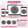 Adancyler Hair Buns Hair Piece Drawstring Ponytail Extension for Women Short Straight Lightweight Fluffy Hair Bun Hair Pieces for Updos Synthetic Hairpiece Pony Tails Hair Extensions(Light Gray)