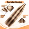 Remy Tape In Human Hair Extensions #4 Medium Brown Mixed with Bleach Blond #613 PU Skin Weft Real Virgin Hair Invisible Tape In Hair Extensions 16 Inch 40g/Pack 20pieces