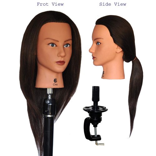 HairZtar Human Hair 18 - 20 " Mannequin Head Hairdresser Training Head Manikin Cosmetology Head (CORA+C (18"))