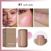 Cream Blush stick, Natural-Looking Matte Finish Makeup Blush stick, Hydrating Long Lasting Lightweight Blendable Blush for cheeks (#1 Soft Pink, 1 PC)