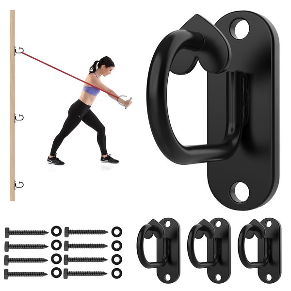 4PCS Resistance Band Wall Anchor, Wall Mount Workout Anchors for Suspension Training, Body Weight Straps, Strength Training, Yoga, Home Gym