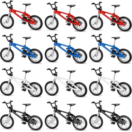 Gejoy 12 Pieces Finger Bikes Mini BMX Bike Mini Bicycle Toy Miniature Bike Figurine for Kids Adults Christmas Birthday Party Gifts Collections Decoration(Rustic Color)