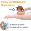 wonuu Rubber Duck Car Decorations Cute Car Accessories Dashboard Car Ornament with Cowboy Hat Swim Ring Colour Necklace and Sunglasses(B_Yellow Straw Clear)