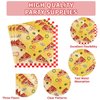 96Pcs Pizza Party Supplies 350GSM Pizza Party Plates and Napkins Tableware Sets Pizza Birthday Party Decorations Favors for Pizza Night Theme Kids Baby Shower Carnival Italy Party Decor Serves 24
