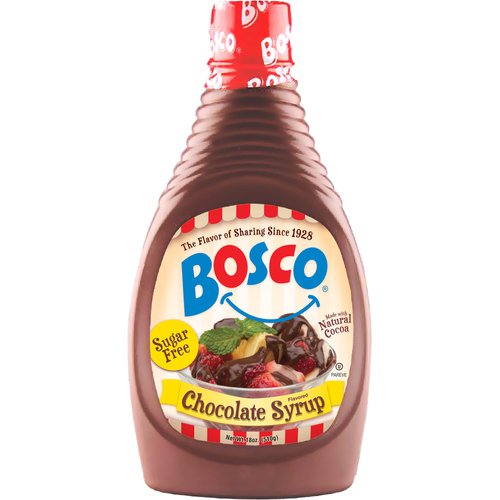 Bosco Sugar Free Chocolate Syrup 18oz | Fat Free, Gluten Free, Made with Natural Cocoa