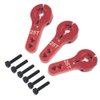 3PCS ShareGoo 25T Aluminum Servo Horns Arms M3 Threads Metal Steering Arm for RC Car Truck Buggy Airplane-Red