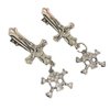 ZHOUMEIWENSP 2PCS Metal Skull Hair Clips Retro Cross Hairpin with Rhinestone Tassel Punk Duckbill Clips Novelty Hair Style Making (Cross skeleton)