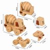 Magnetic Wooden Car Detachable Toy, Vehicle Model Assembly Toy with Magnet, Hand Push Car Toys for 1+ Year Old for Christmas Birthday Party Car Theme(Concrete Mixer)