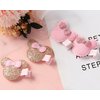 2 Pairs Mouse Ears Hair Clips Baby Girls Mini Hair Accessories Glitter Mouse Bow Barrettes Kids Cosplay Birthday Party Decorations 2 Left & 2 Right Clips