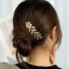8 Pack Leaf Hair Side Combs for Women Girl, Bridal Metal Decorative Hair Comb Clips, Gold French Twist Hair Slide Comb for Wedding Hair Accessories