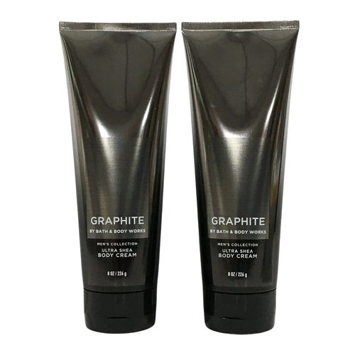 Bath and Body Works Graphite Men's Collection 24 Hour Moisture Body Lotion Lot of 2- Full Size 8 Oz, 238 Ml each (Graphite)