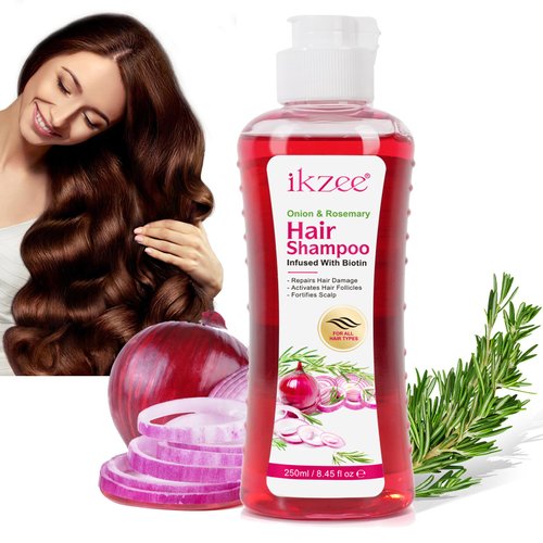 Onion Biotin and Rosemary Shampoo for Thinning Hair & Hair Loss - Natural Intensive Repair Shampoo for Women - Volumizing Shampoo to Improve Hair Health, Shine, and Smoothness (250ml)