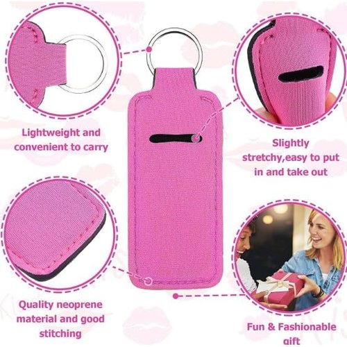 3Pcs colorful Chapstick Holder,Chapstick Holder Key Chain,Portable Lipstick Holder with Metal Ring Lip Balm,Lightweight Chapstick Holder Keychain for Lipstick Lip Balm,Beauty and Personal Care,Makeup