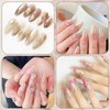 FEBSNOW 600 Pcs Clear Almond Fake Gel Nail Tips Full Cover Short Acrylic False Press On Nails for Nail Extension Home DIY Nail Salon,12 Size