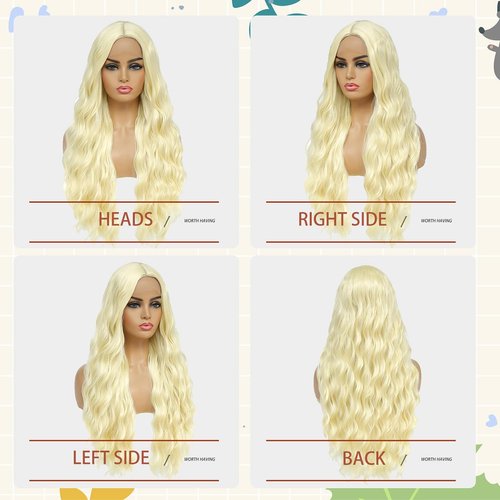 Abellee Blonde Wigs 26 Inch, Lace Front Wigs Blonde Wigs Womens Wigs Long Wigs for Women(26", 613 Blonde)