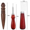 6 Pcs Leather Knife Set, Including 4 Leather Edge Bevelers, Leather Cutting Knife Skiving Knife, Sandalwood Edge Leather Burnisher Tool for DIY Leather Craft,1.5 mm 1.2 mm 1.0 mm 0.8 mm