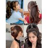 2pcs Small Claw Clips Stay-Put High Ponytail Rhinestone Metal Holders Anti-Sag Hair Clips for Bouncy High Ponytails for Women
