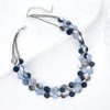 Noessla Layered Beaded Chunky Necklace for Women Boho Two-color Shell Statement Necklace Fashion Collar Costume Jewelry Gifts for Mum(Blue)