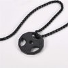 U7 Men Fitness Dumbbell Necklace Stainless Steel Black Gun Plated Weight Plate Barbell Chain Pendant Necklace