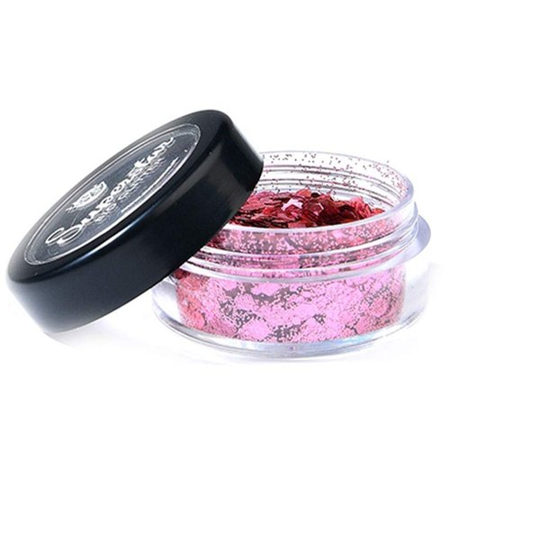 Superstar Biodegradable Loose Chunky Glitter - Rose Pink (6 ml), Cosmetic Grade, Ecofriendly Glitter for Face, Body, Hair