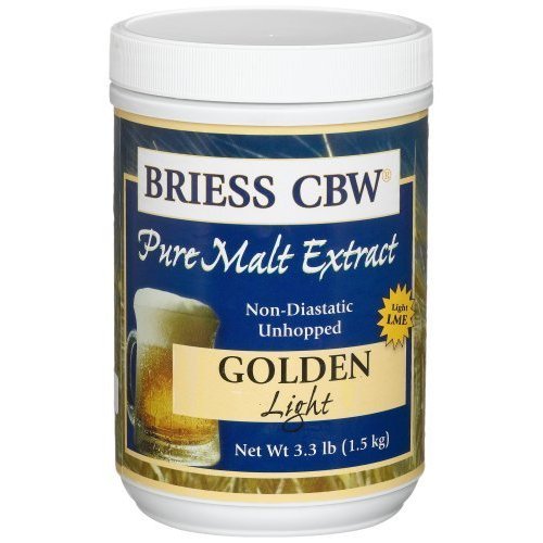 Briess Malt Extract, Liquid, Brewers Golden, Light, 3.3 -Pound Cans (Pack of 2) by Briess