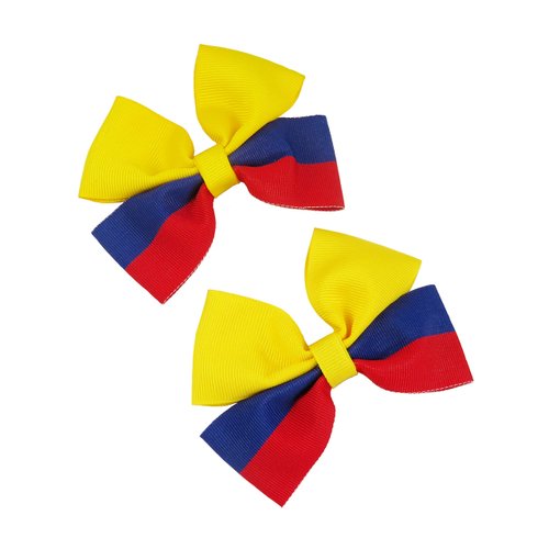 Colombia Flag Hair Bow Girls Women Hair Accessories Cultural Multicultural School Events
