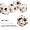 GU BEI TE DND Dice Set 7-Pcs, Sharp Edge Cute Cat Style Resin Dice Polyhedral Resin Sharp Edge Dice for Roleplaying Games Dungeons and Dragons RPG MTG Table Games