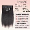 Seamless Clip in Hair Extensions Real Human Hair Clip ins 120g 7pcs Ultra Thin Double Weft PU Clip in Hair Extensions Straight 10A Brazilian Human Hair Extensions for Woman #1B Natural Black 18 Inch