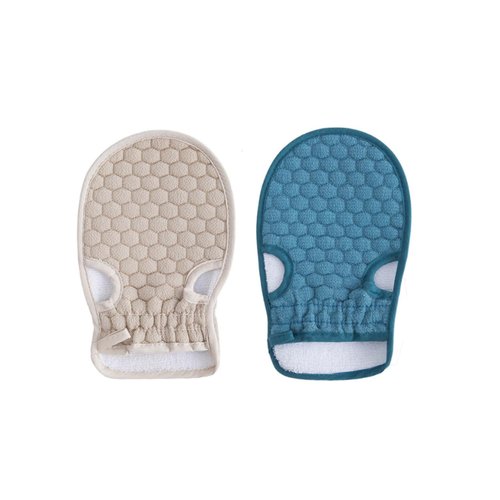 Generic Exfoliating Body Scrubber, Cuozaojin, Loofah for Deep Exfoliating, Fully Remove Dead Skin and Dirt Set of 2, Beige